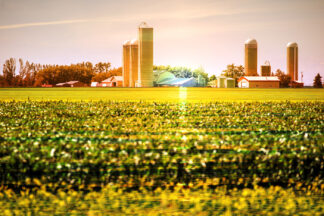 Modern Farmland and Agriculture Real Estate - RF Stock Photo