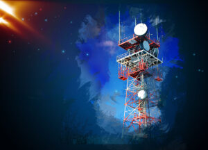 Antenna Tower Art Background with Copy Space