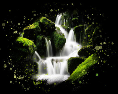 Small Waterfall in Rocks on Black - Just Cool Stock Images and Animations at Budget Price