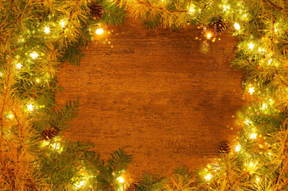 Golden Christmas Lights Set on Wood - Just Cool Stock Images and Animations at Budget Price