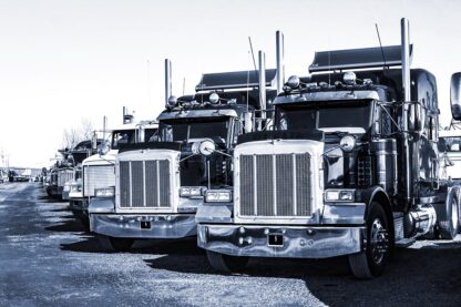 Modern Truck Fleet B&W - Just Cool Stock Images and Animations at Budget Price