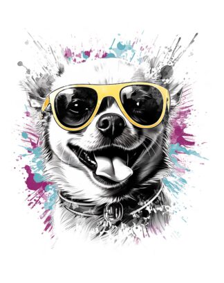 Funny Chihuahua Dog with Sunglasses