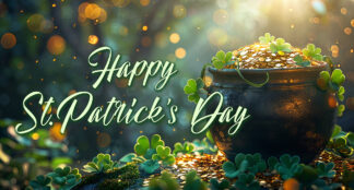 Happy St. Patrick's Day - Large Gold Pot